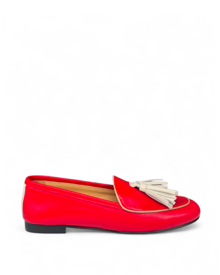 Mocassino Nappine Nappa Rosso