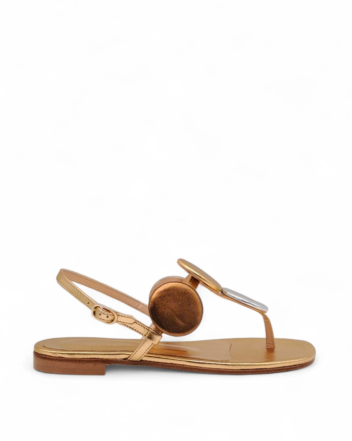 Silvia Platinum Laminate Sandal