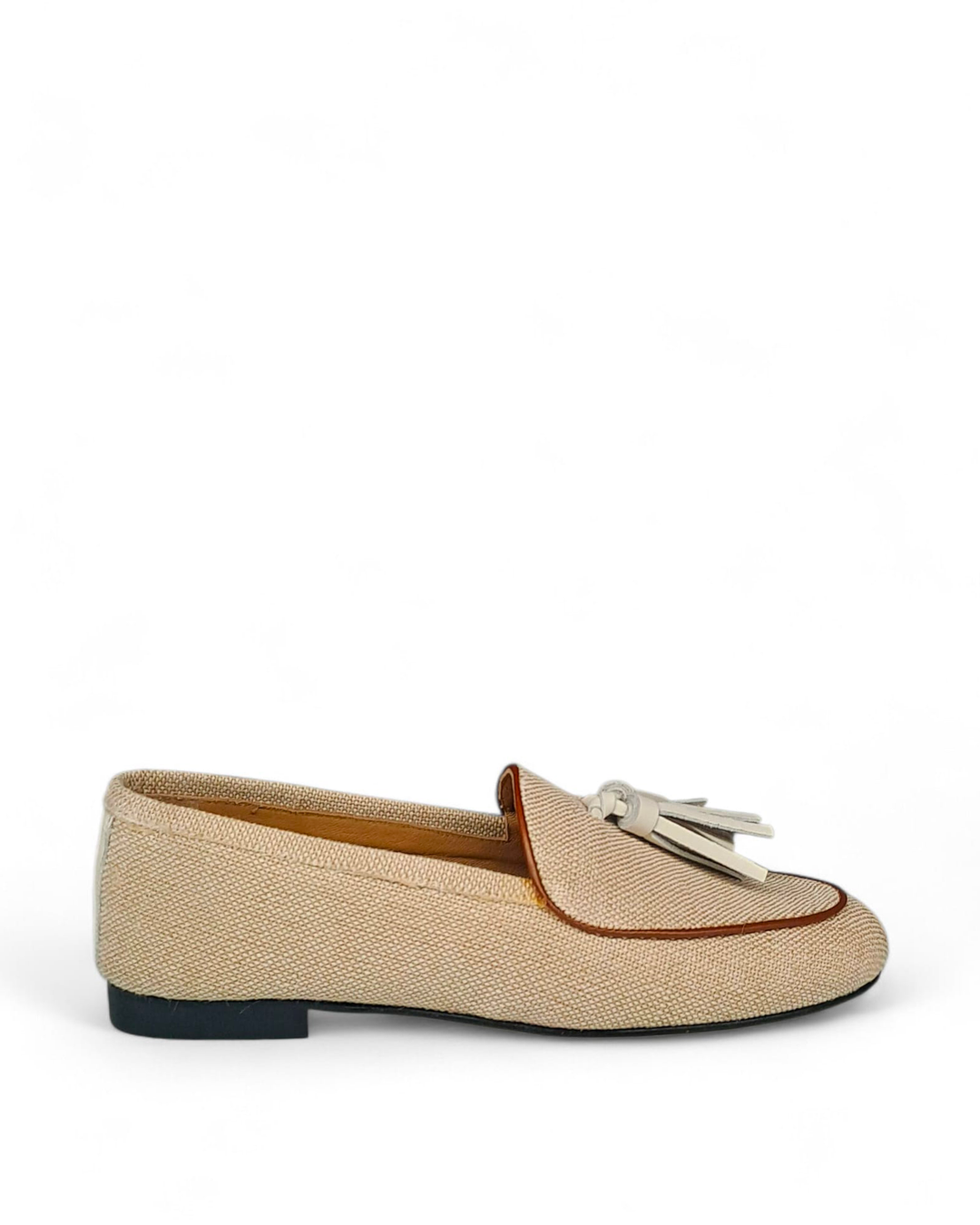 Mocassino Nappine Rafia Beige