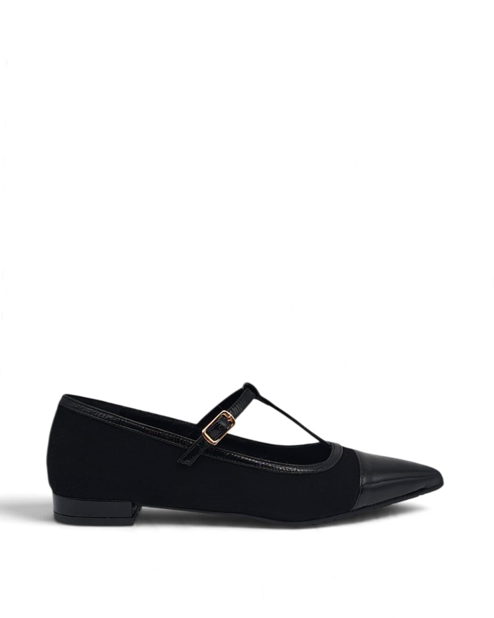 Fatima Black Suede Ballerina