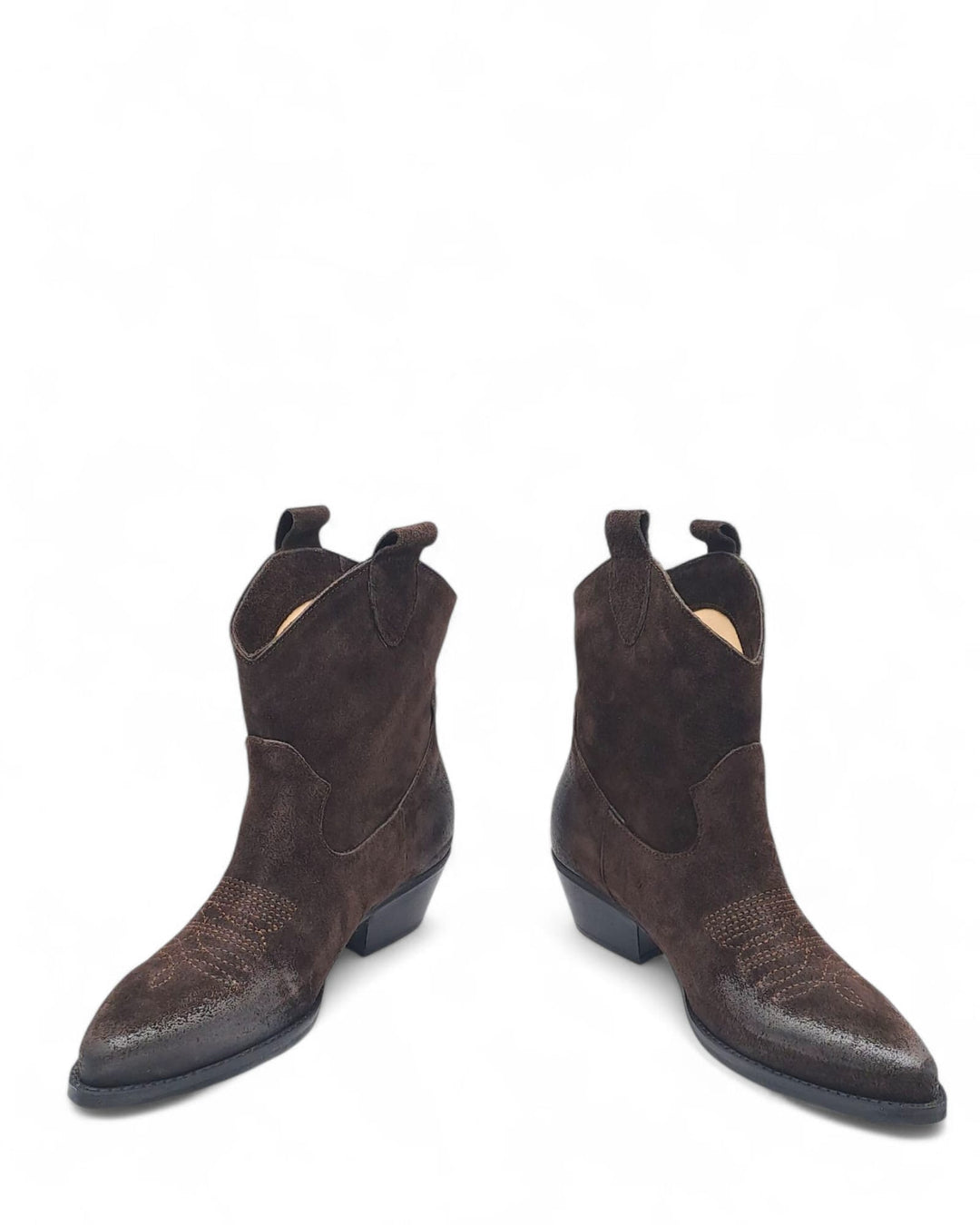 Texano Dallas Basso Ricamo Camoscio Testa di  Moro