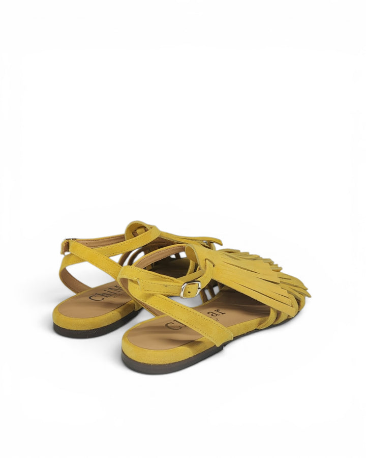 Sandalo Brera Frange Camoscio Giallo