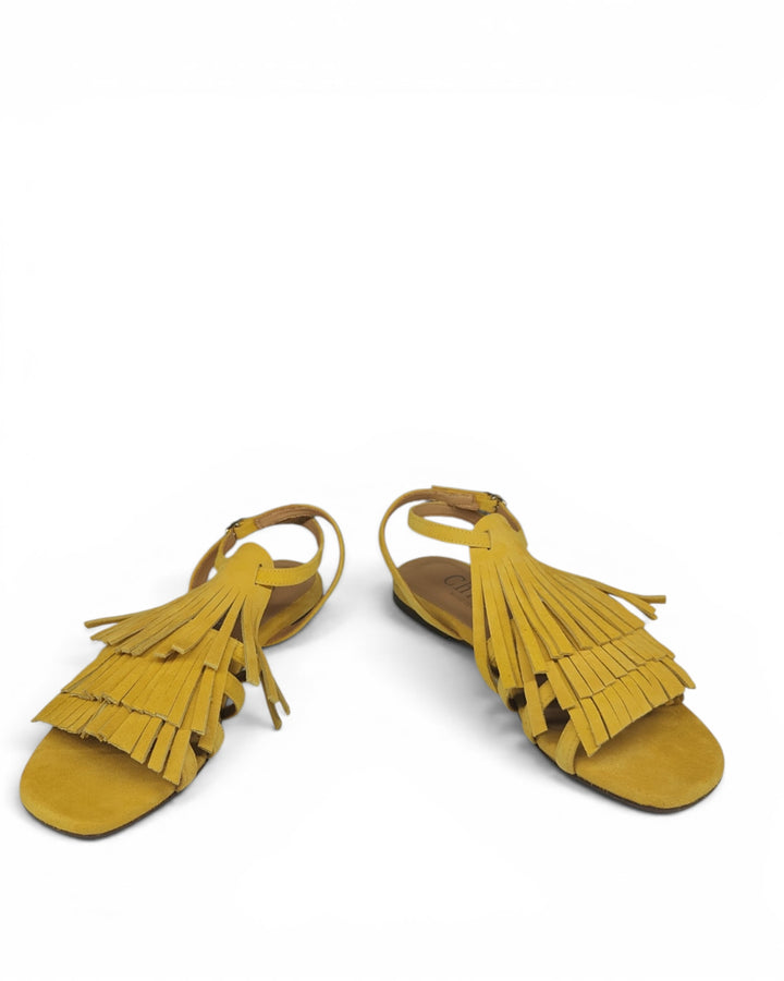 Sandalo Brera Frange Camoscio Giallo