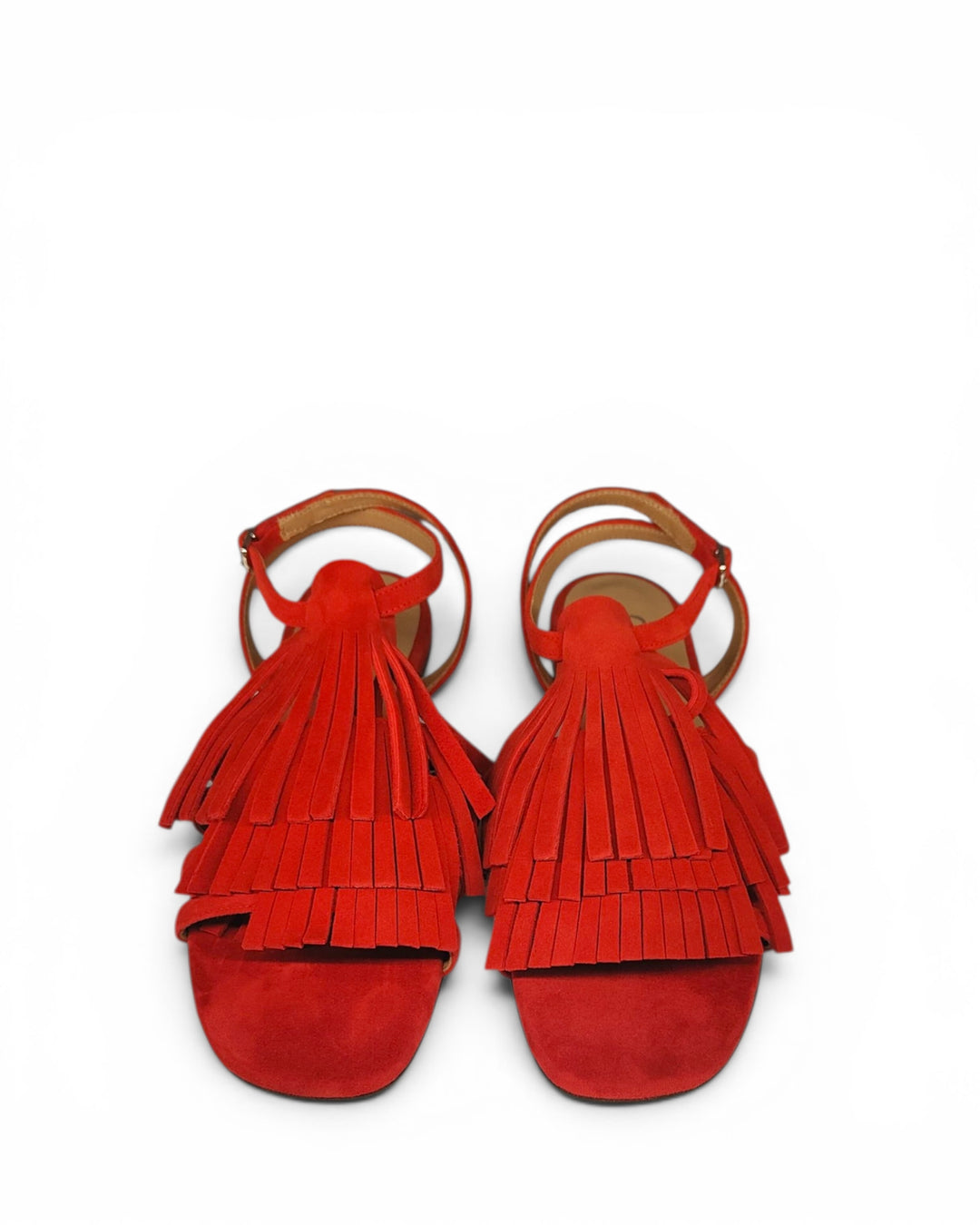 Sandalo Brera Frange Camoscio Rosso