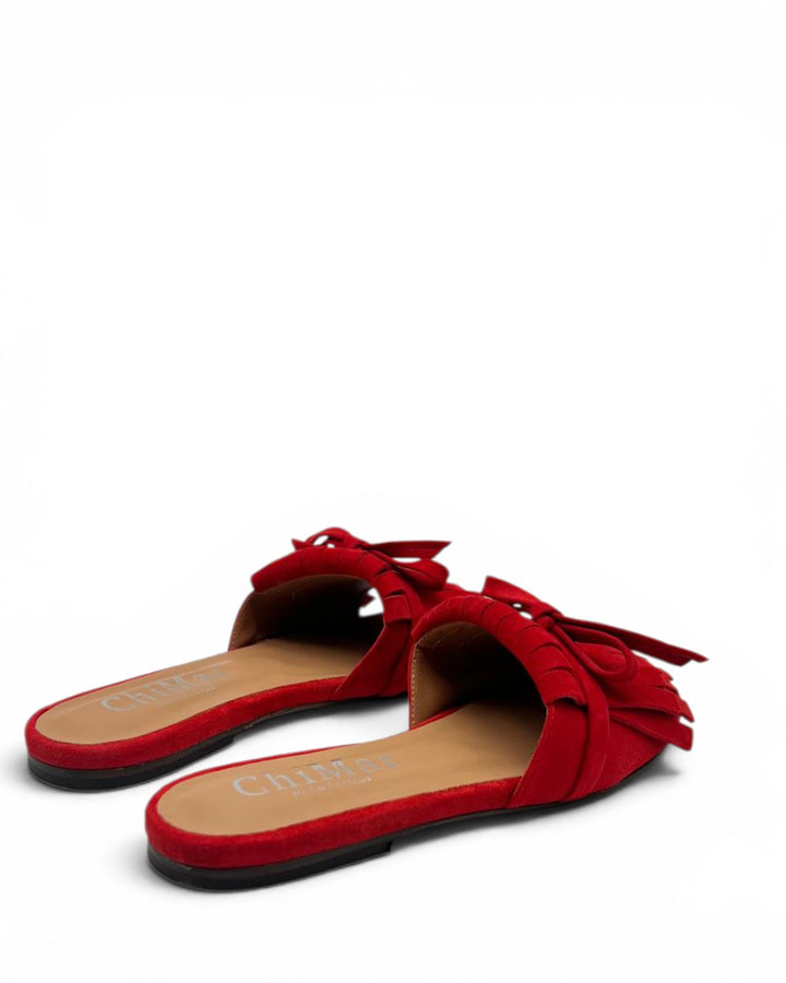 Ciabattina  Pontaccio Frange Camoscio Rosso