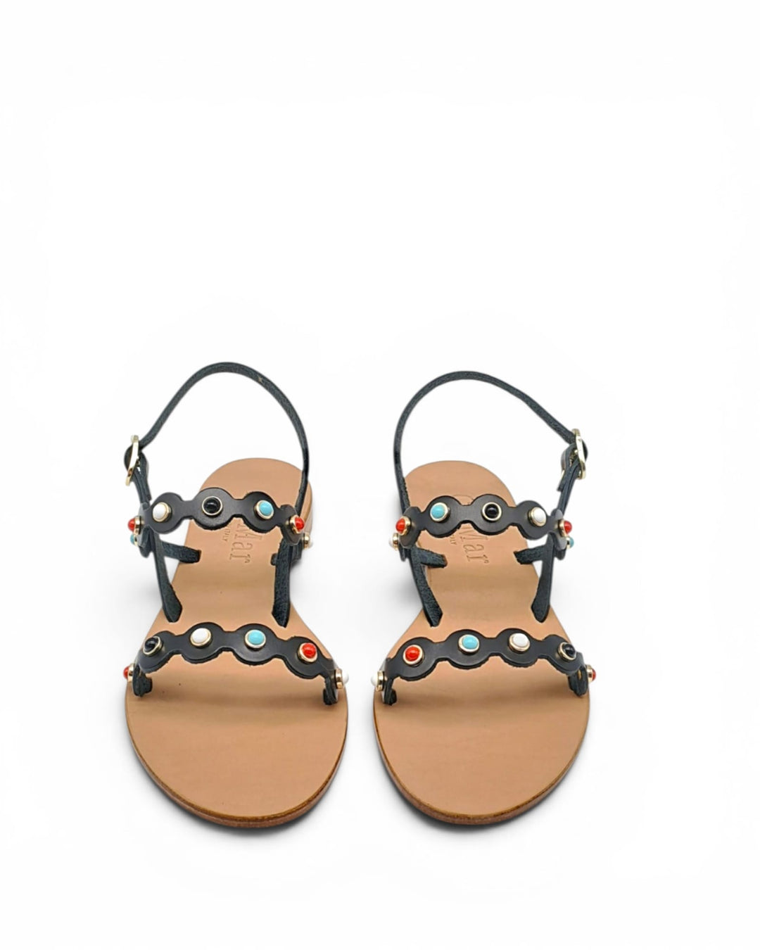 White Cowhide Spider Wave Sandal