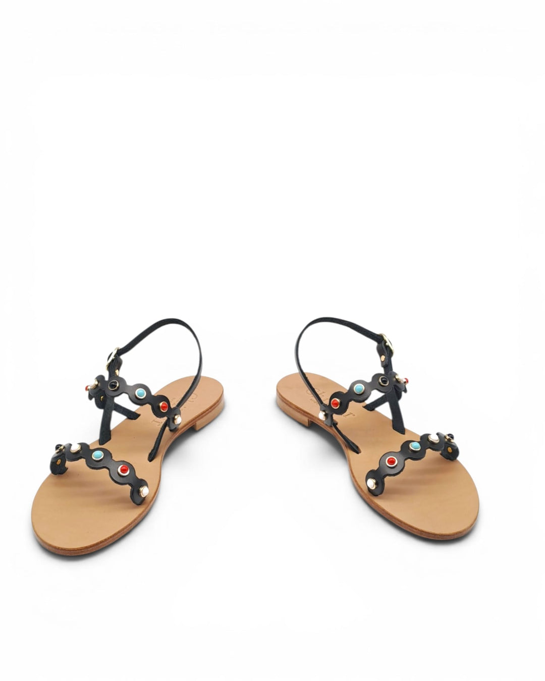 White Cowhide Spider Wave Sandal