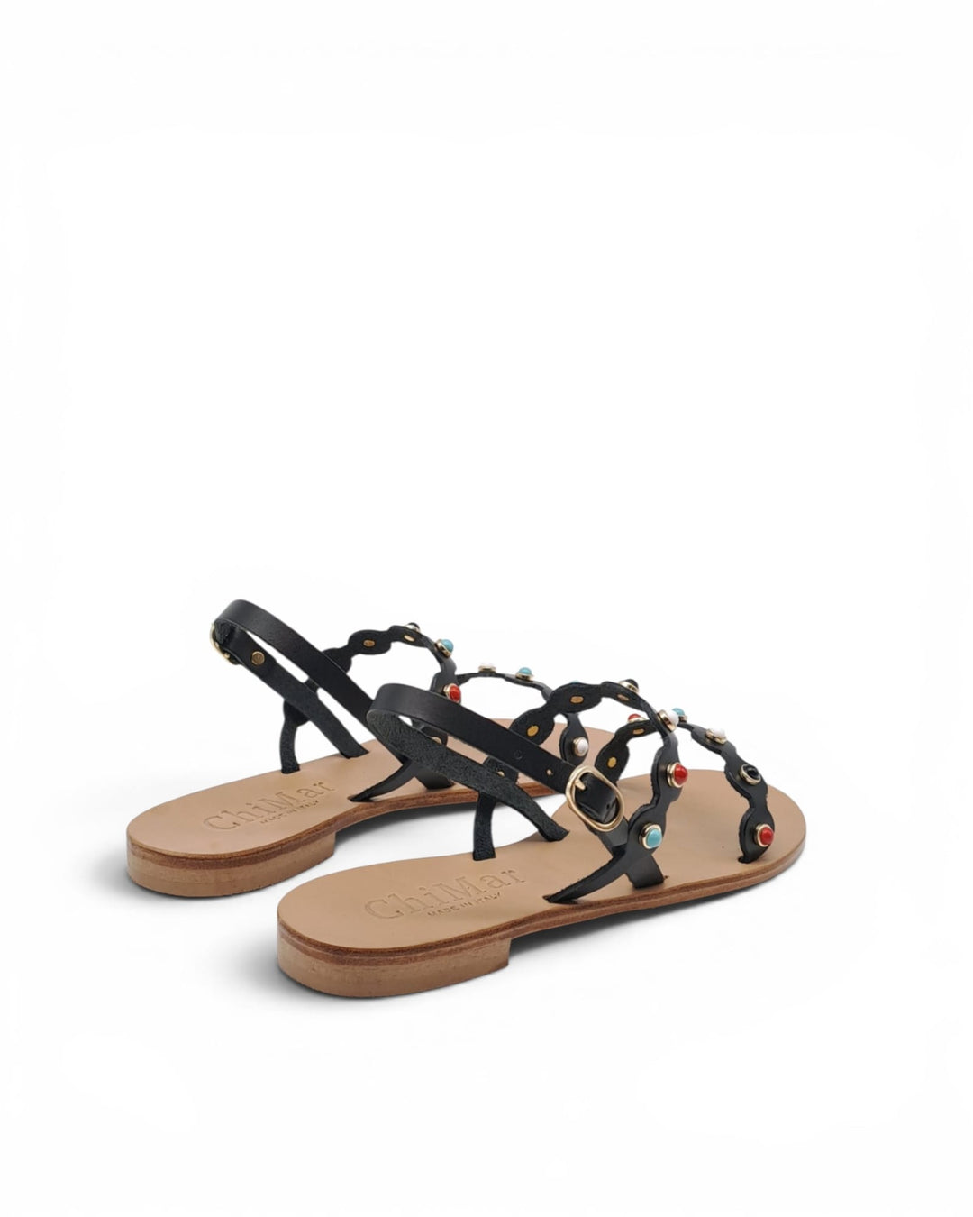 White Cowhide Spider Wave Sandal
