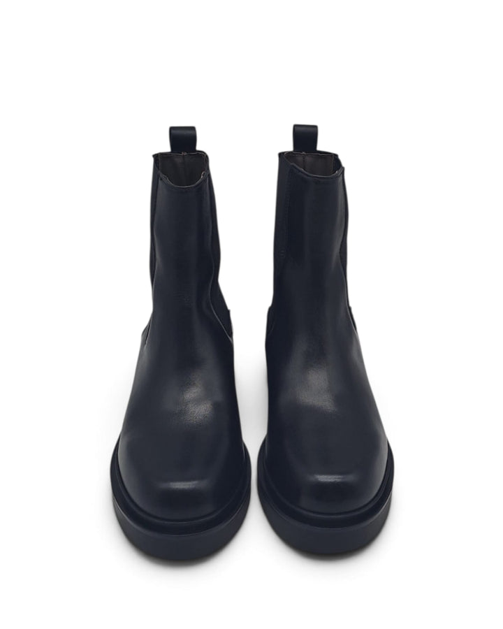 Black Calfskin Combat Boots