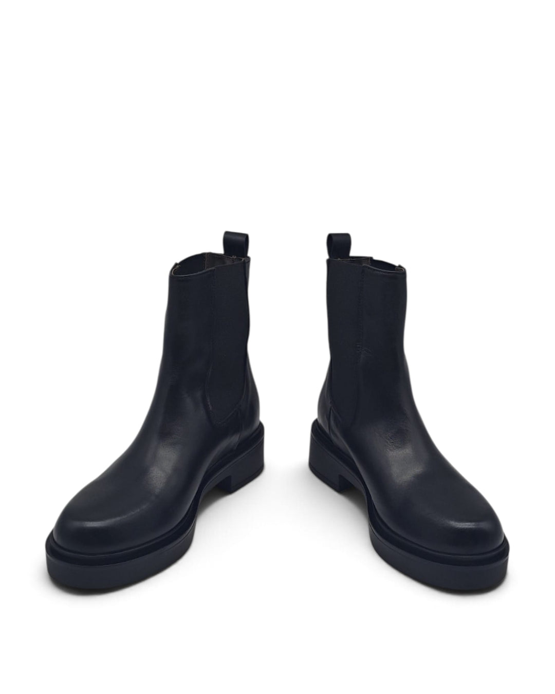 Black Calfskin Combat Boots