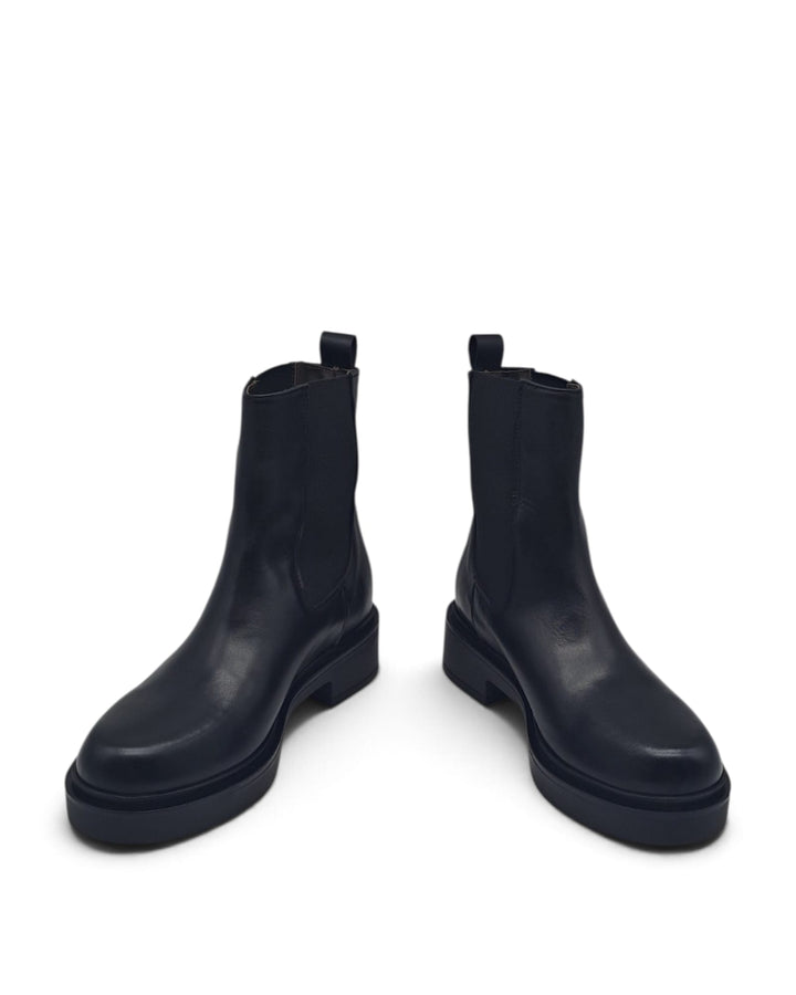 Black Calfskin Combat Boots