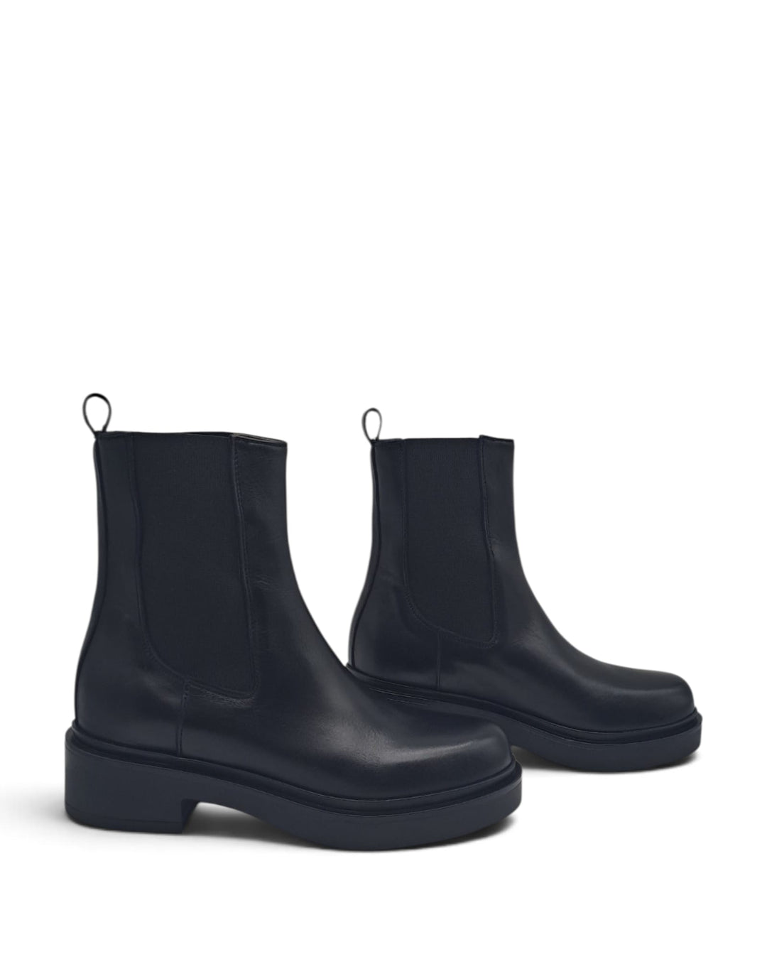 Black Calfskin Combat Boots