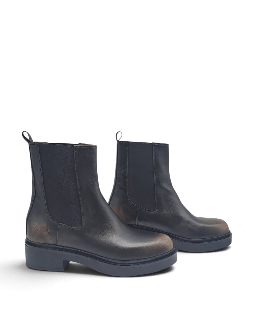 Black Calfskin Combat Boots
