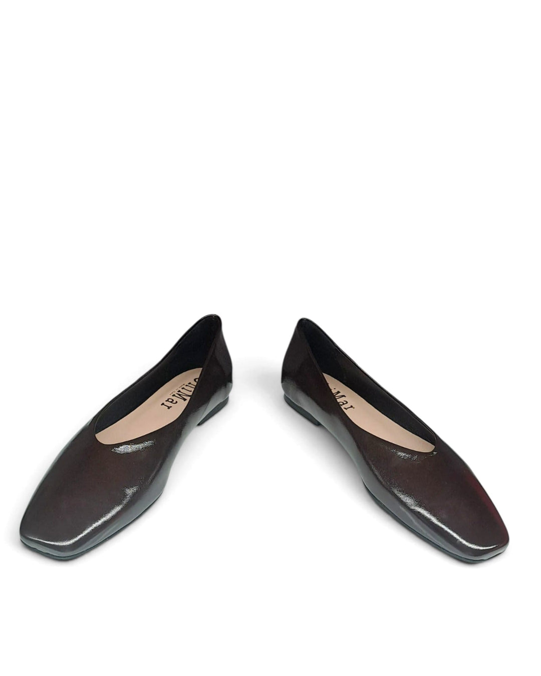 Burgundy velvet V-shaped ballerina