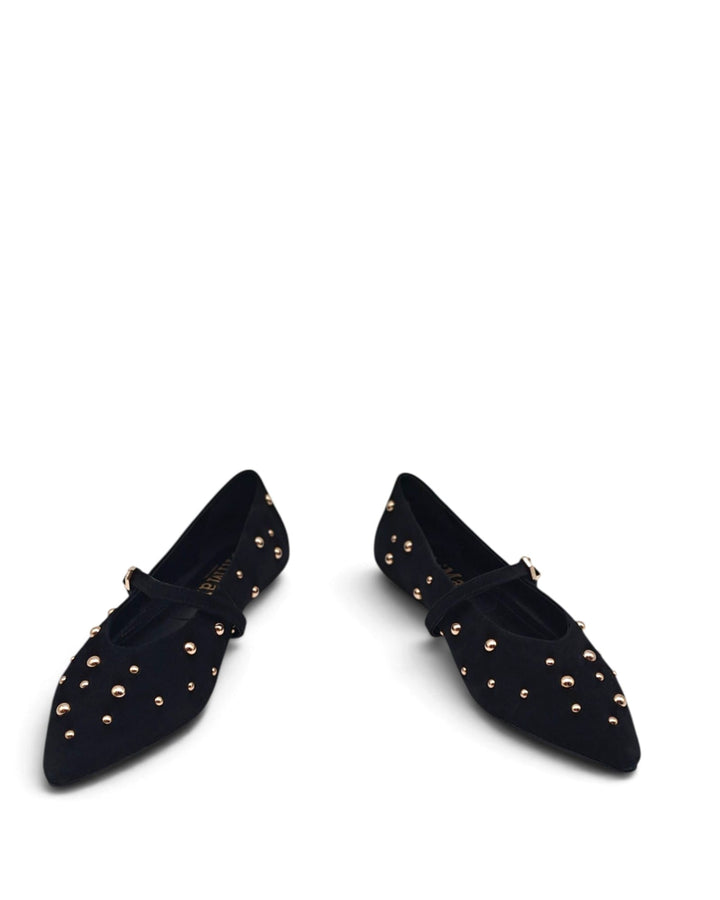 Mary Jane Silvia Black Rhinestone