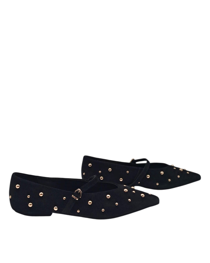 Mary Jane Silvia Black Rhinestone