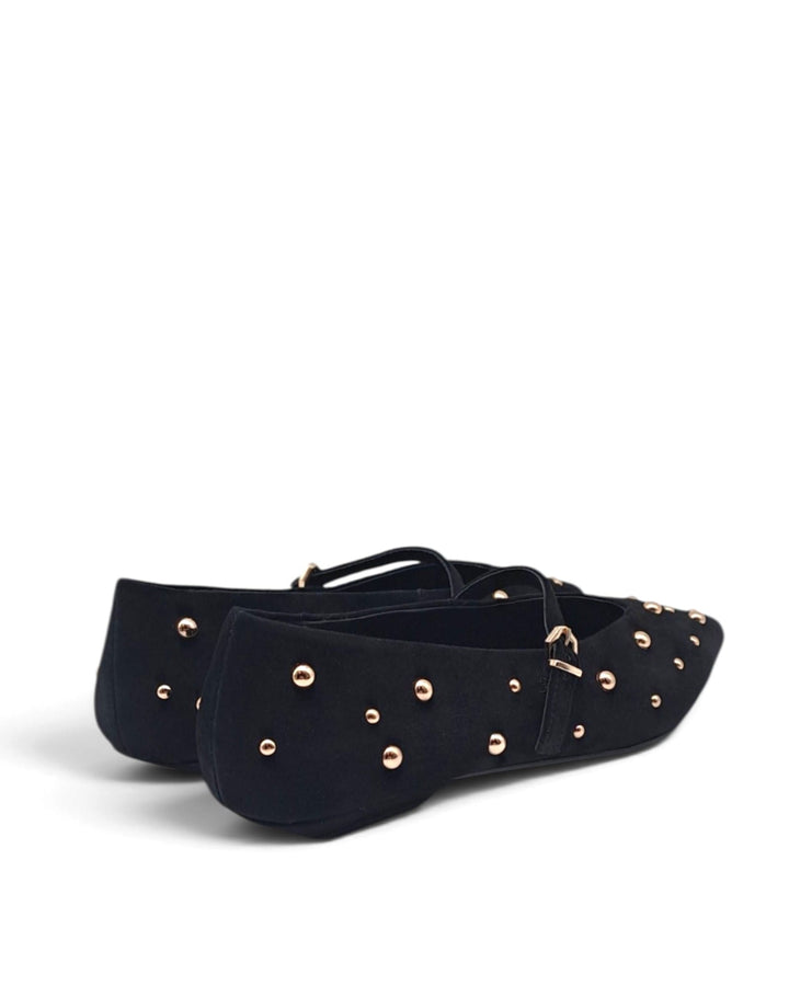 Mary Jane Silvia Black Rhinestone