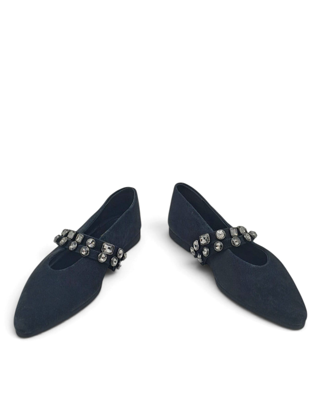 Mary Jane Silvia Black Rhinestone