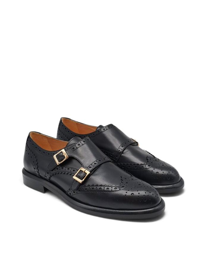 Mocassino Paris Doppia Fibbia Vitello  Nero