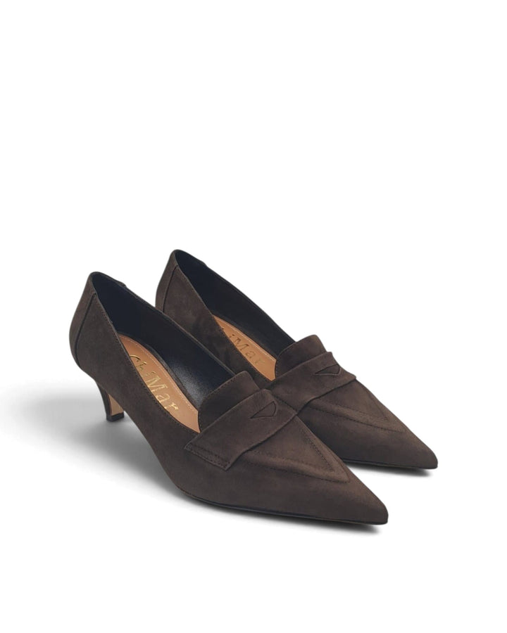 Naomi Black Leather Pumps