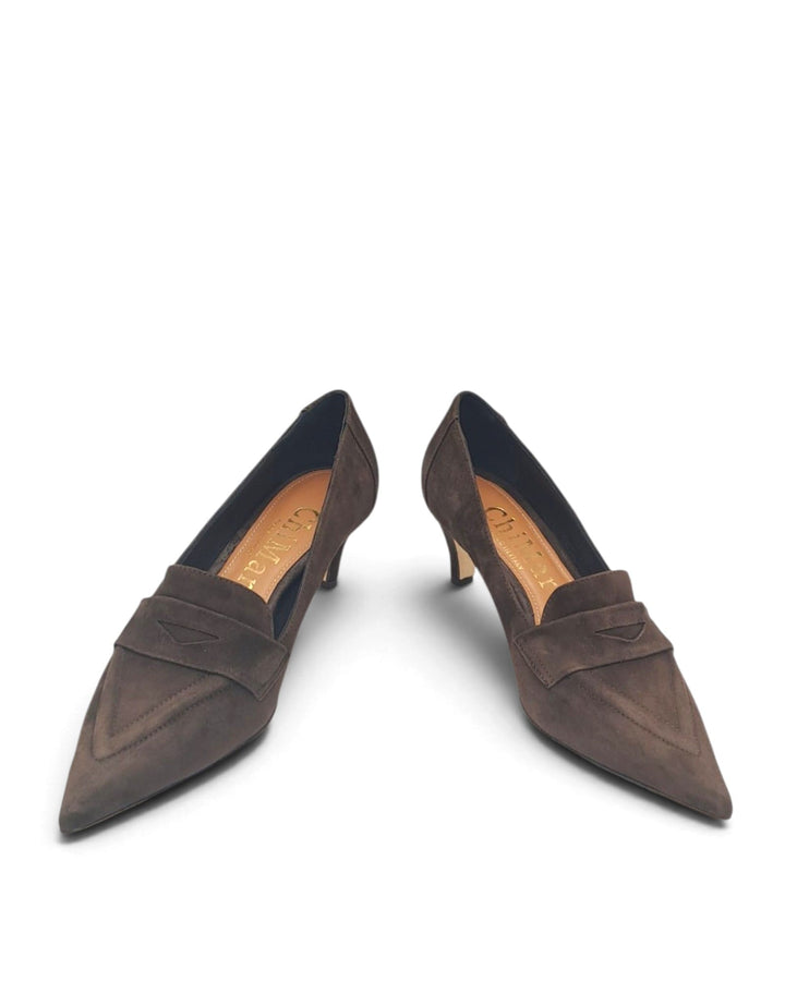 Naomi Black Leather Pumps