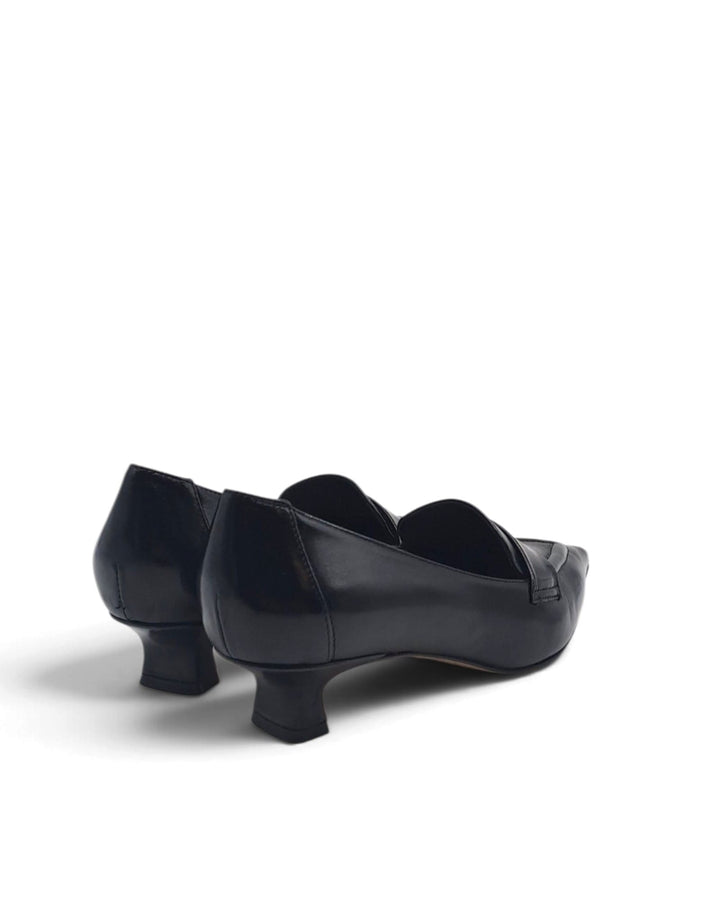 Naomi Black Leather Pumps