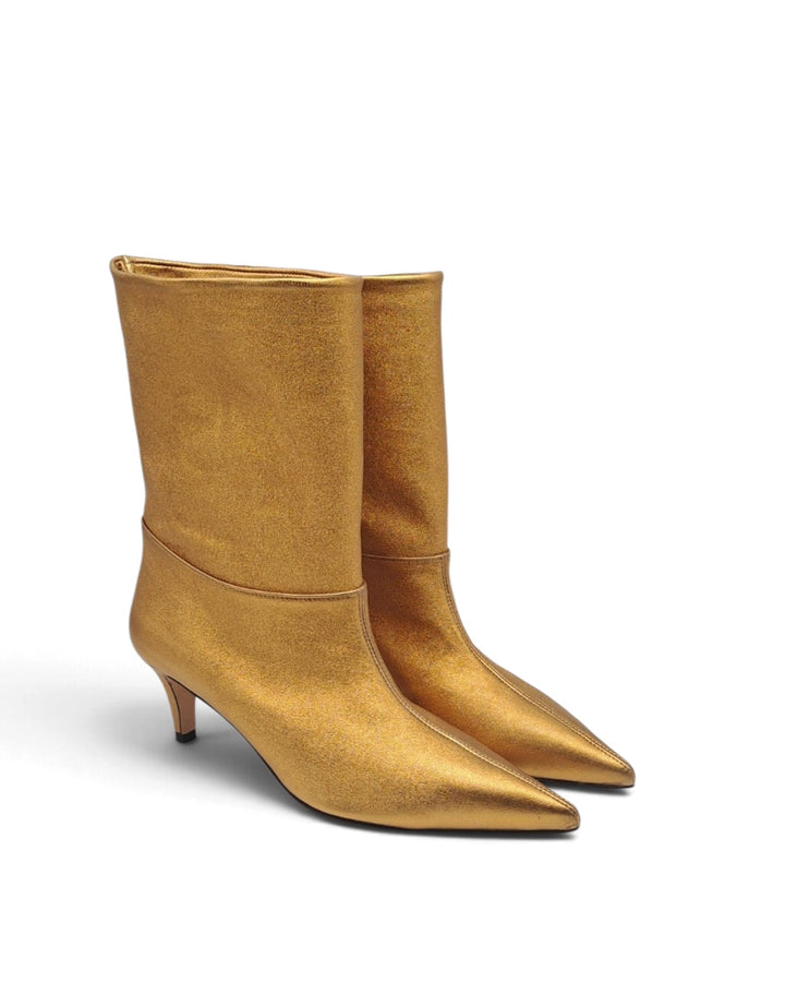 Purple suede ankle boot