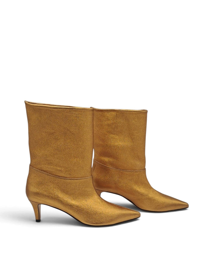 Purple suede ankle boot
