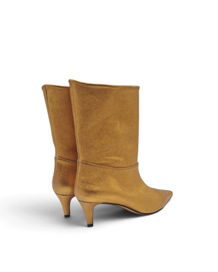 Purple suede ankle boot