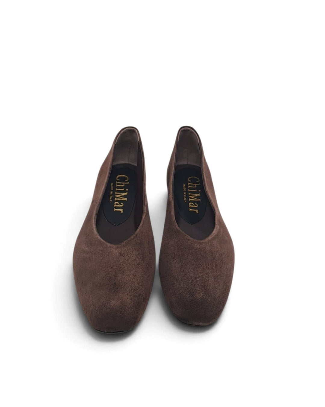 Burgundy velvet V-shaped ballerina