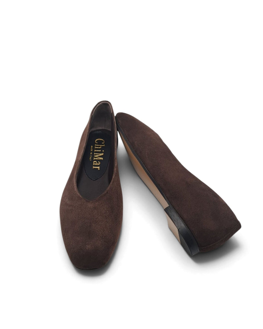 Burgundy velvet V-shaped ballerina