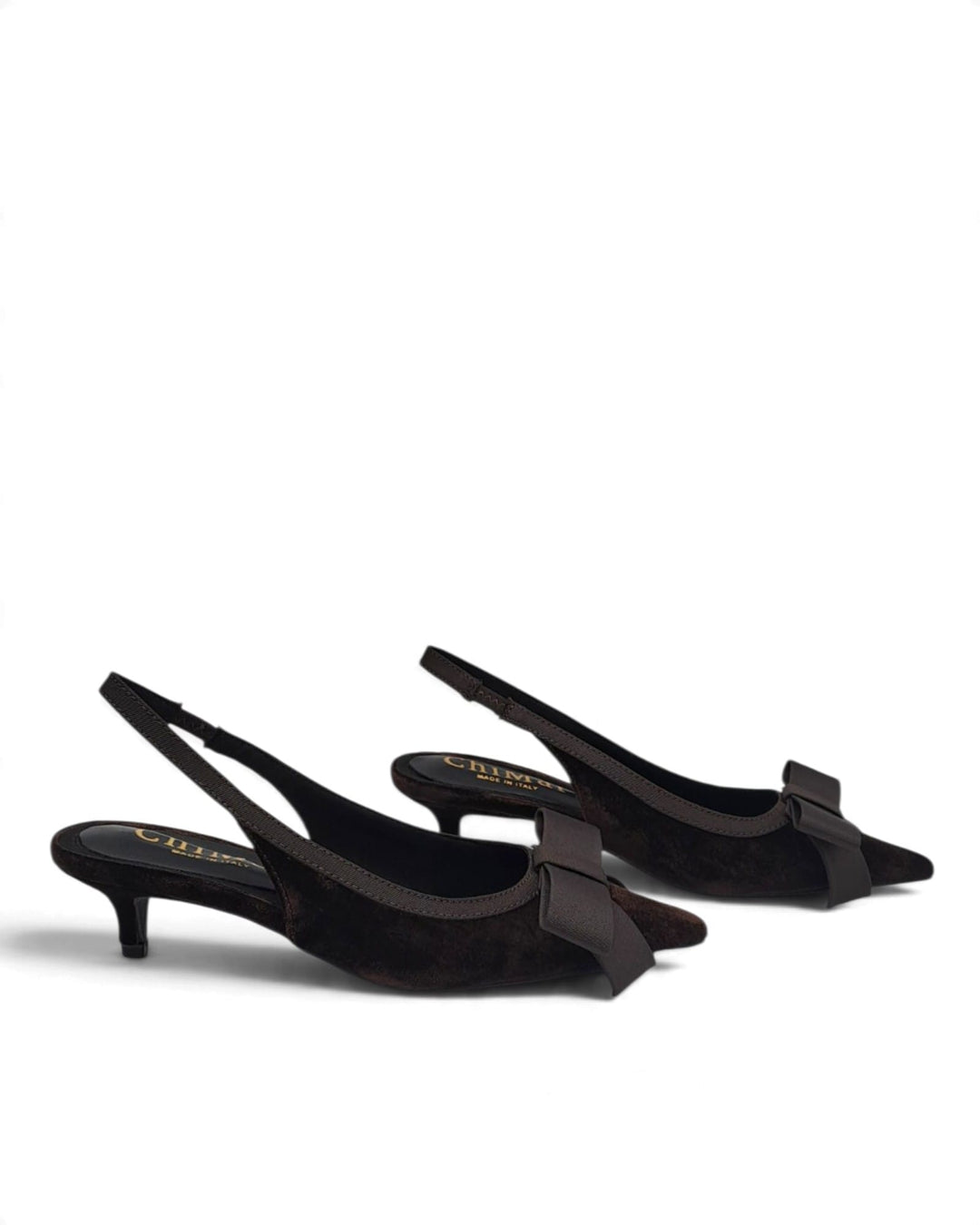 Burgundy velvet V-shaped ballerina