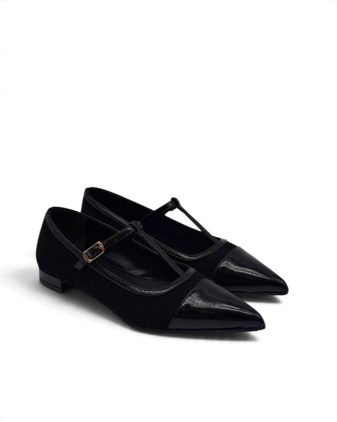 Fatima Black Suede Ballerina