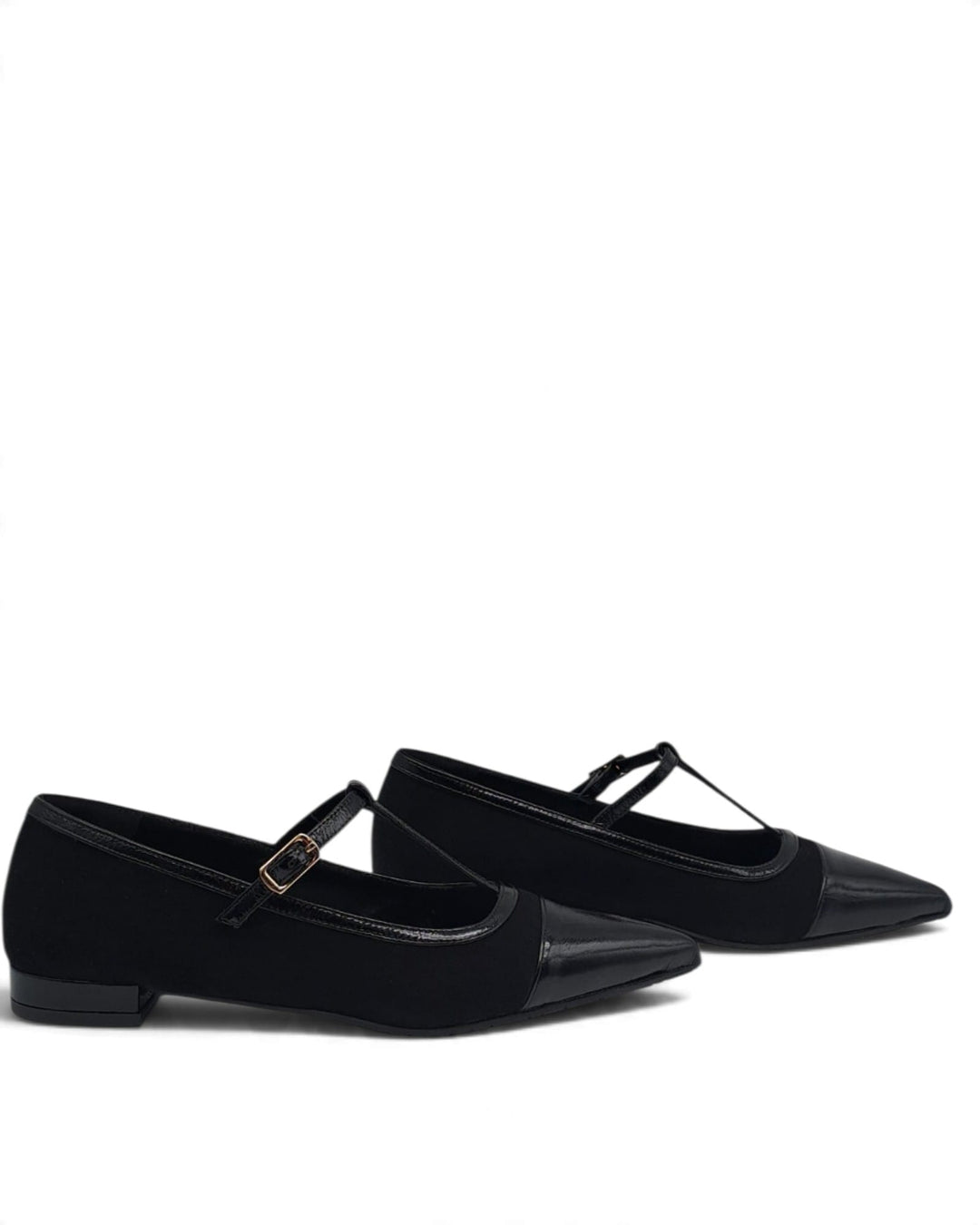 Fatima Black Suede Ballerina