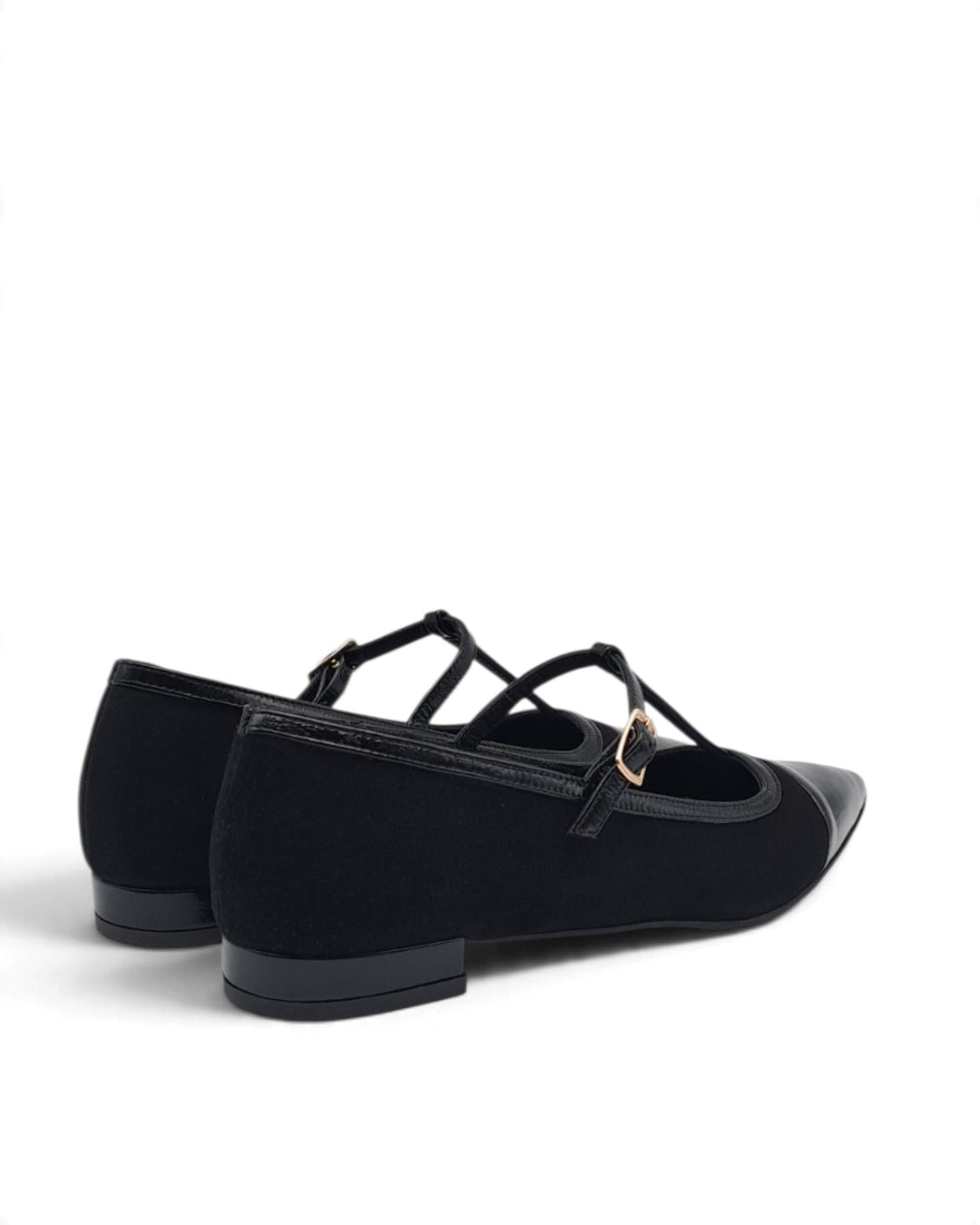 Fatima Black Suede Ballerina