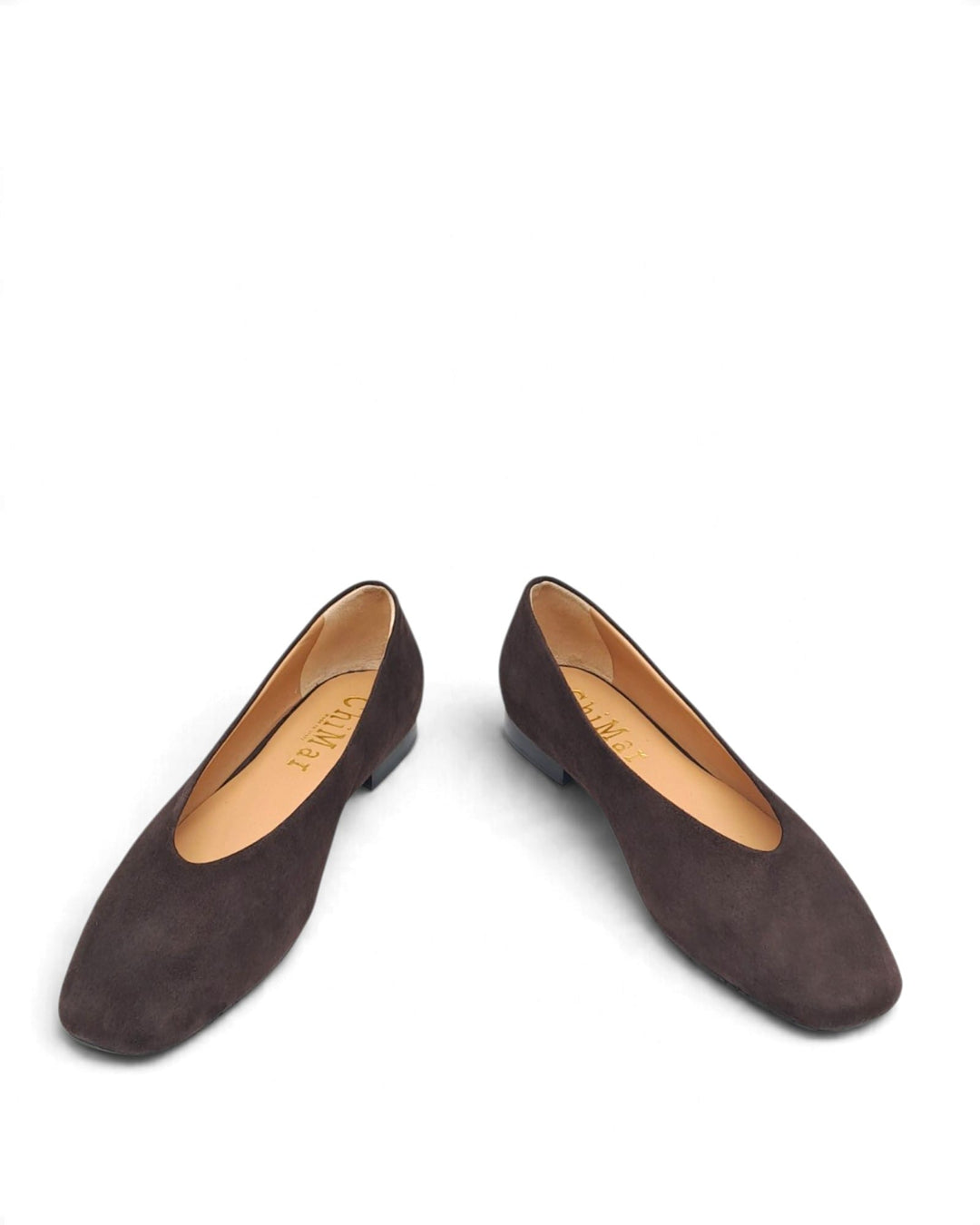 Burgundy velvet V-shaped ballerina