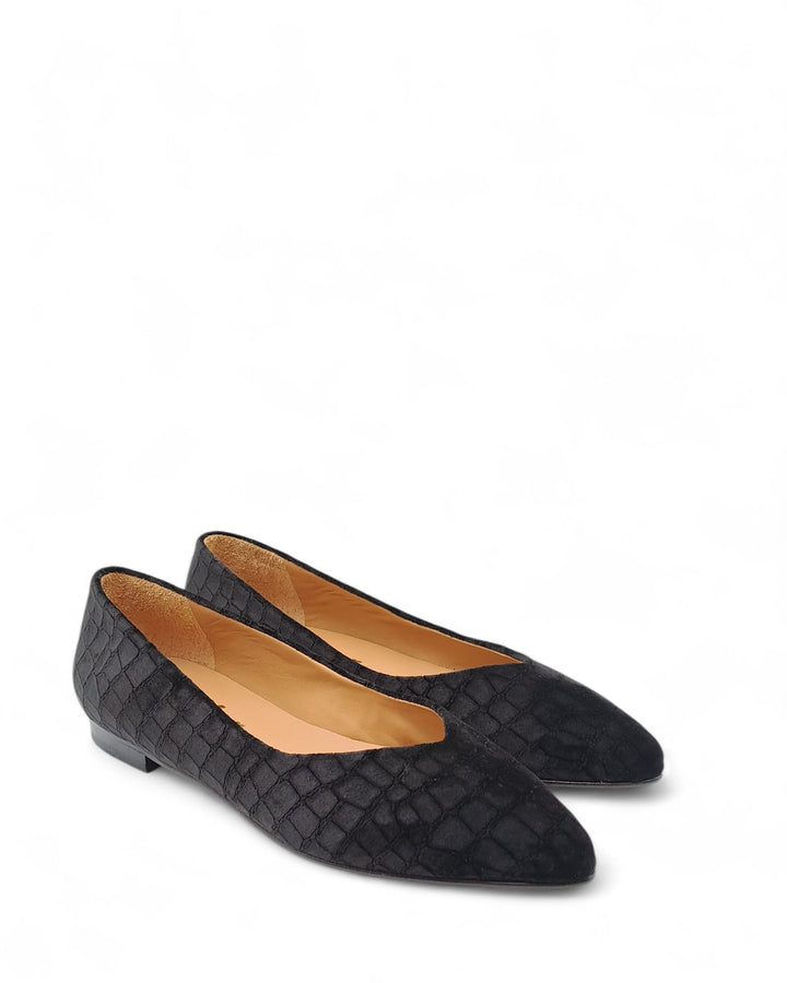 Ballerina V velluto Cocco Nero