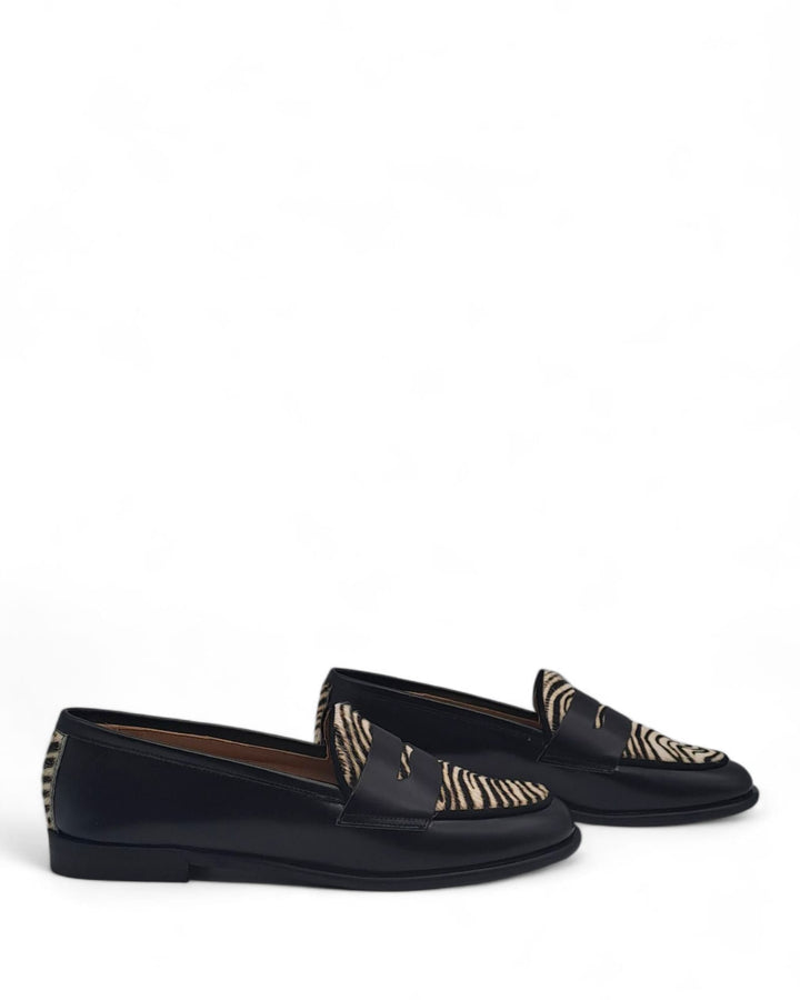 Mocassino Manal in Pelle Anticata / Cavallino Zebrino