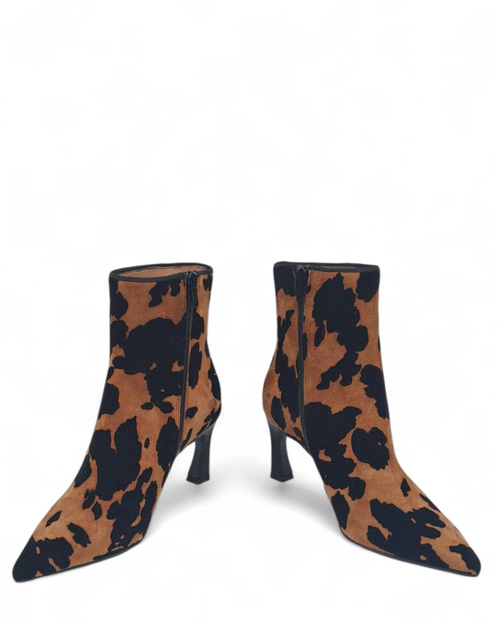 Tronchetto Carol Camoscio Floccato Mucca Brandy