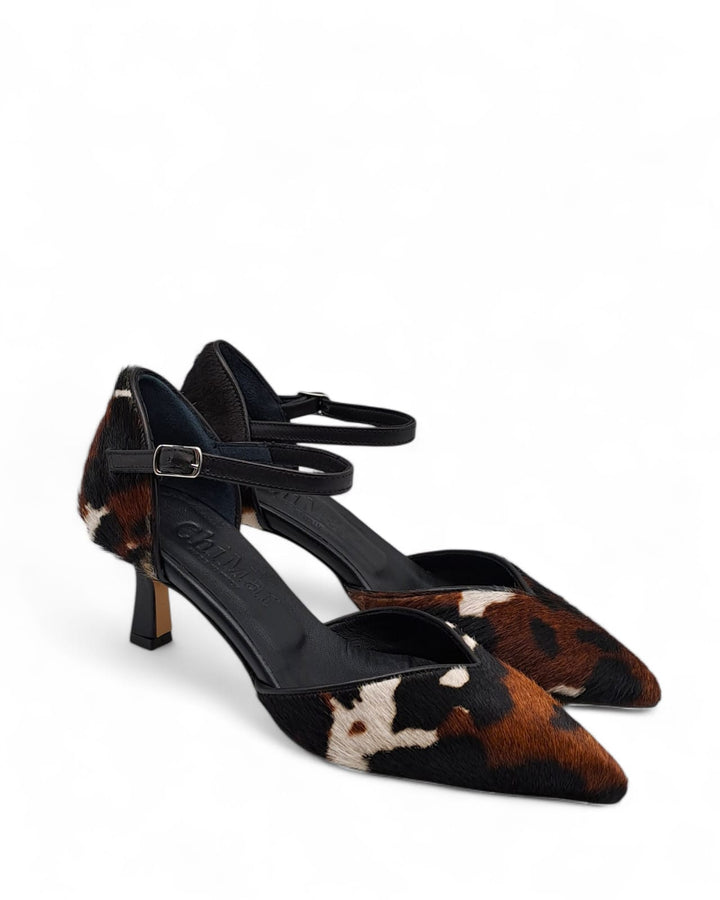 Slingback Valeria  Cavallino Mucca / Nero