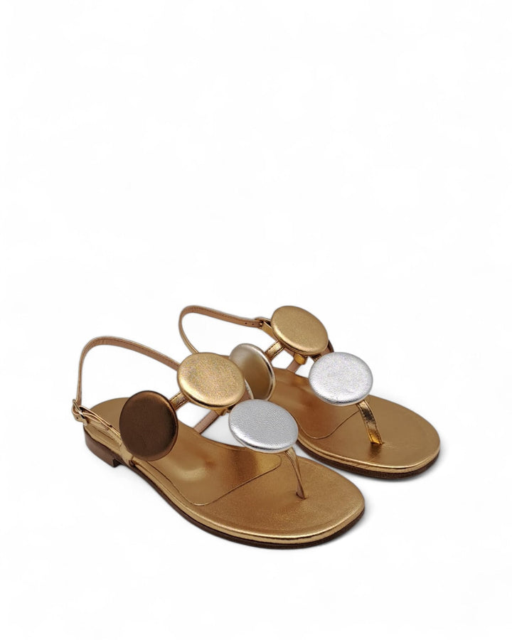 Silvia Platinum Laminate Sandal