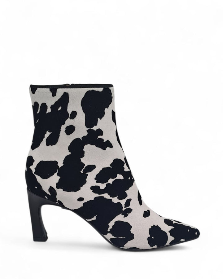 Tronchetto Carol Camoscio Floccato Mucca B / N