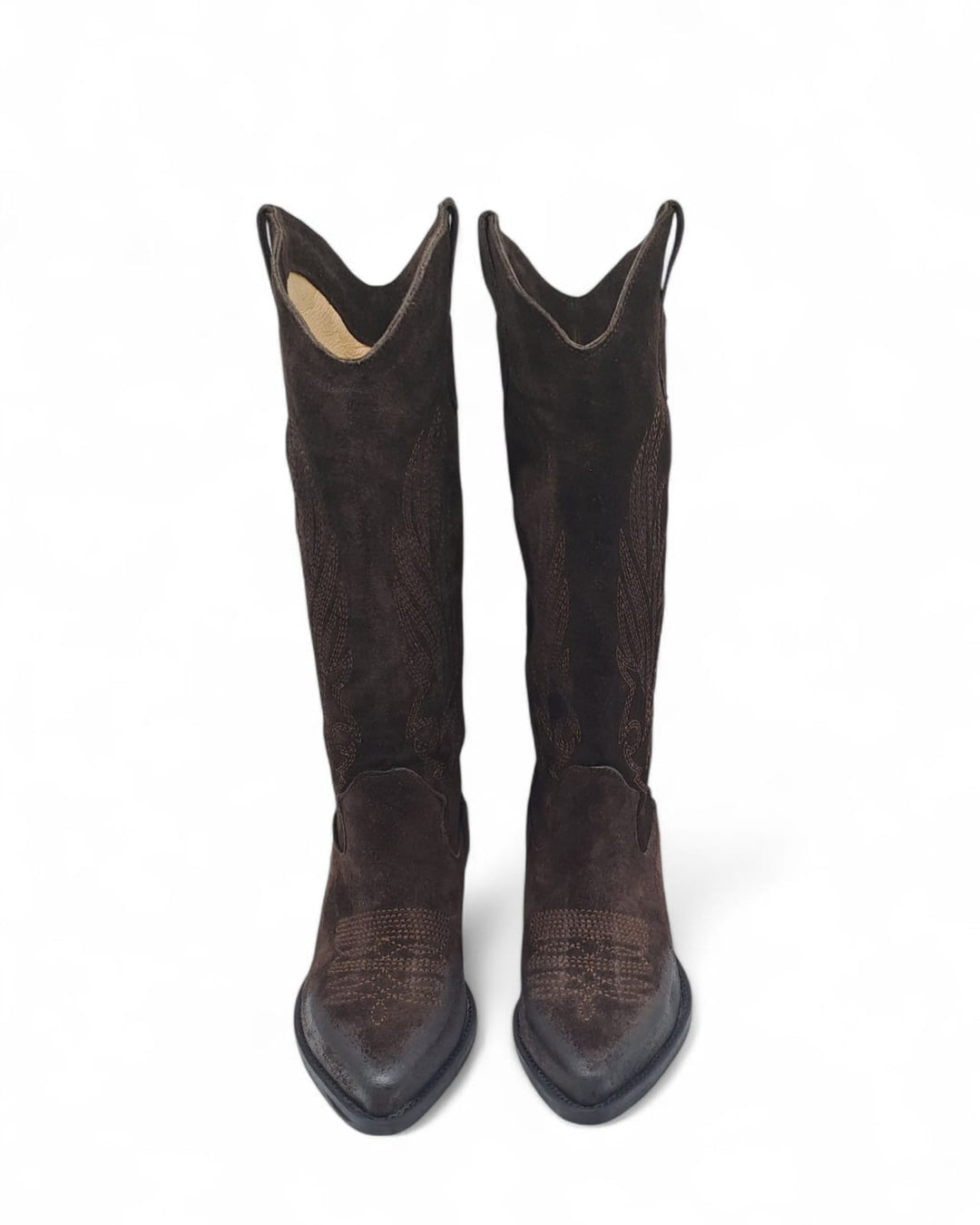 Texano Dallas Ricamato Camoscio Testa di Moro