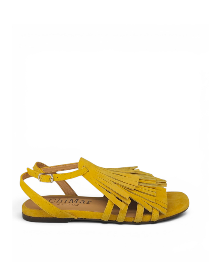 Sandalo Brera Frange Camoscio Giallo