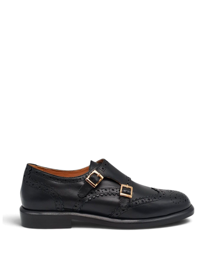 Mocassino Paris Doppia Fibbia Vitello  Nero