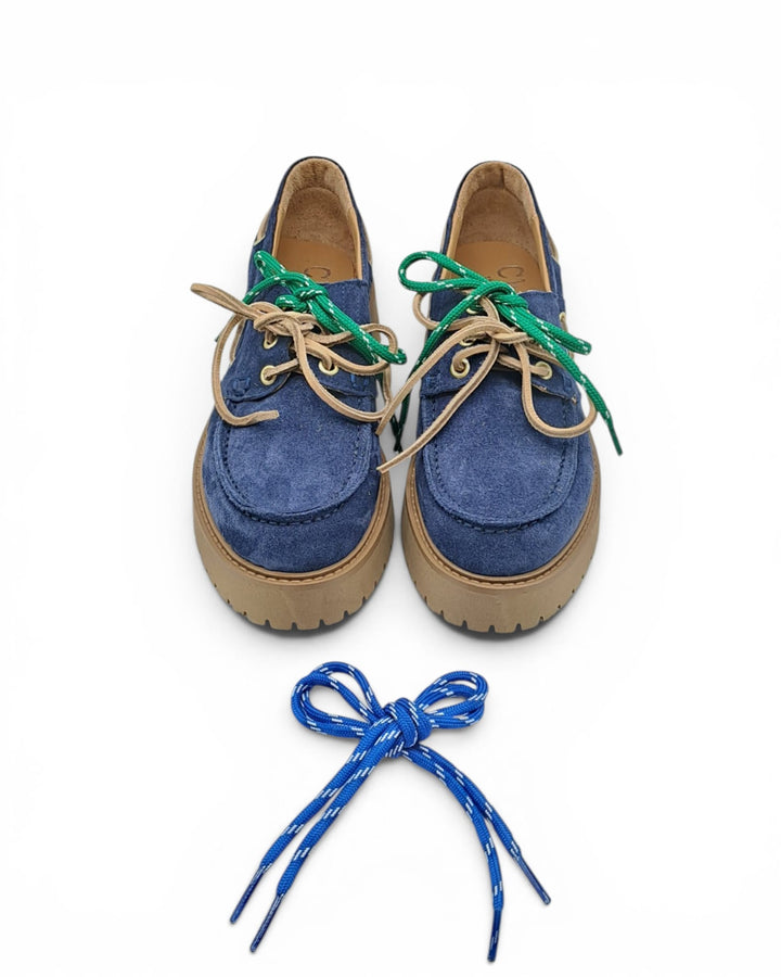 Mocassino Iris Roccia  Camoscio Bluette