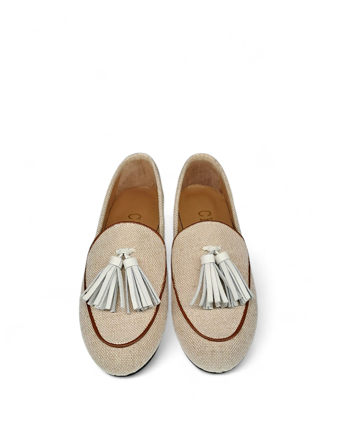 Mocassino Nappine Rafia Beige