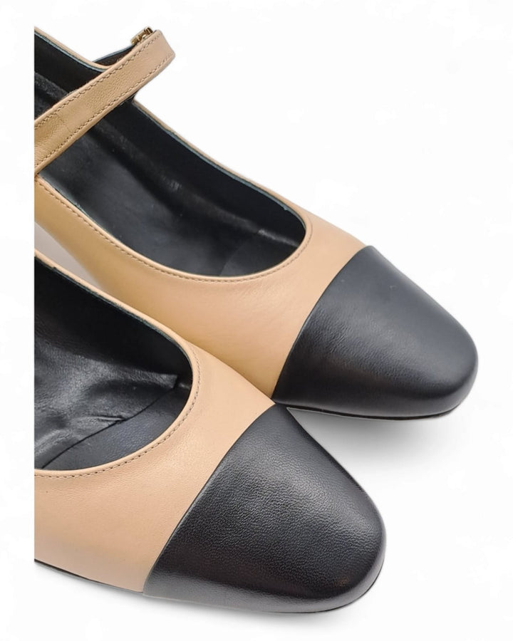 Décolleté Bicolor in Nappa Camel