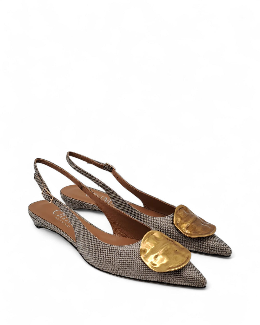 Slingback Elena Rafia  Taupe " 7391 "