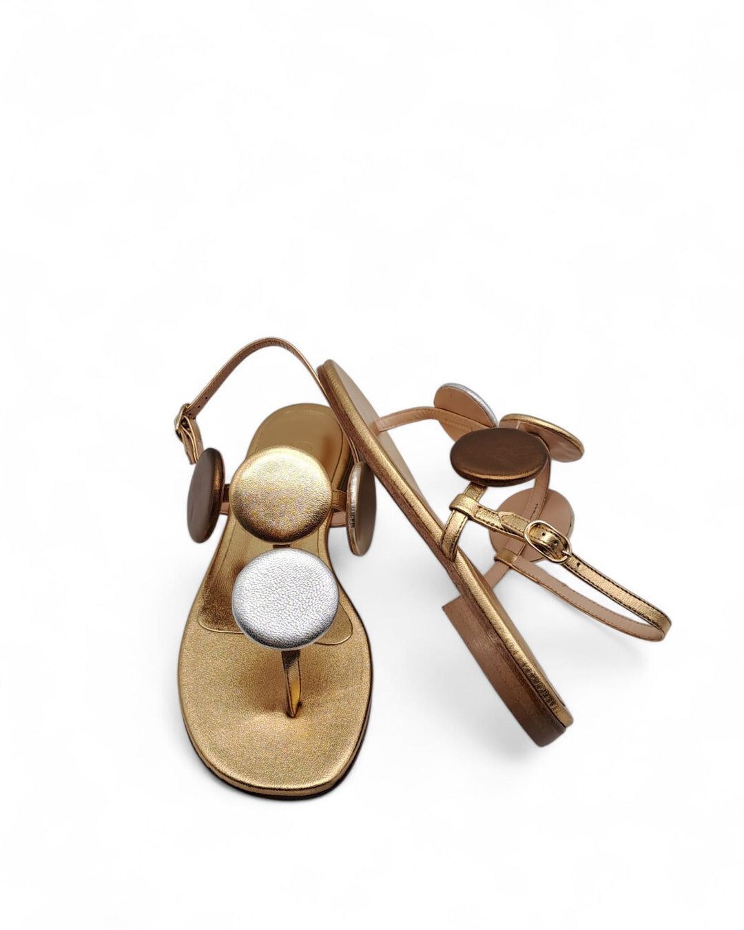Silvia Platinum Laminate Sandal